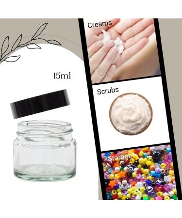 Elegant and Durable 15ml Clear Glass Jars with Airtight Lids - Perfect for Candlemaking Storage DIY Beauty and Gifting - Heat-Resistant Refillable & Stylishly Compact - Set of 10 (Black) - Buy Online on SooperMarket.com