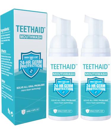 Teethaid mouthwash Teethaid mouthwash upgrade Teethaid Mouthwash Teethaid Mouthwash Whitening Toothpaste Foam Healing Mouth Ulcers Eliminating Bad Breath Preventing and Healing Caries (2 pieces)