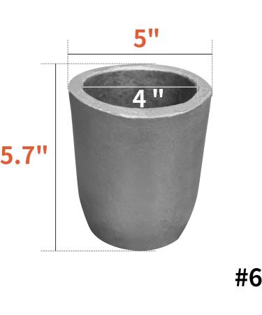 CANALHOUT Silicon Carbide Graphite Crucibles Crucibles for Melting Metal Withstand The High Temperature 1800(3272F) Melting Casting Refining Aluminum Gold Silver Copper (6KG No.6) - Buy Online on SooperMarket.com