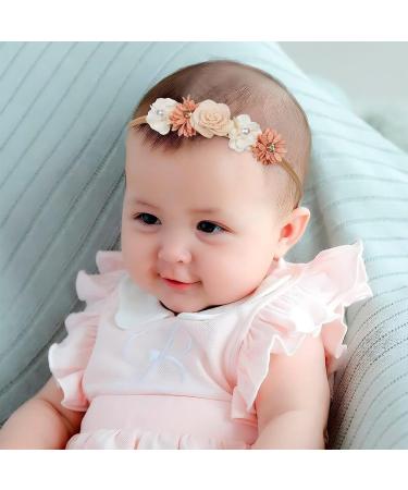 Shop WJRQD 3-Piece Baby Girl Flower Headbands - Perfect for Christenings Weddings & Family Photos | Stylish Hair Accessories for Newborns - Buy Online on SooperMarket.com