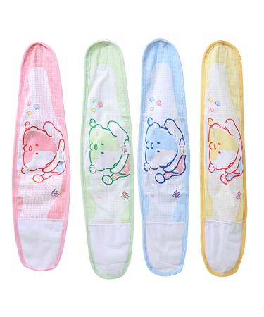 4pcs De El Guard Boys Fajeros Protection Loss Peso Essentials Umbilical Yellow Bellyband Wrap Sillas Button Newborn Bebes Girls Band para Protector Belts Must for Bands Assorted Color 50X13cm