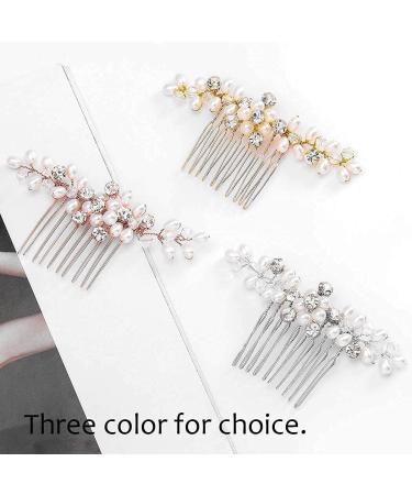 Brishow Crystal Bride Wedding Hair Comb - Pearl Bridal Hair Accessories (Silver) - Buy Online on SooperMarket.com