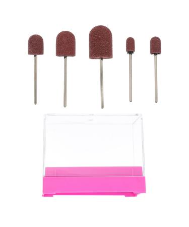 CORHAD 1 Set Nail Sand Ring Cap Nail Drill Sanding Bands Nail Grinding Tool Ceramic Tools Under Nail Cleaner Tool Kit Nail Art Tools Manicure Polishing Heads Supplies Care 8x6cm Rosy
