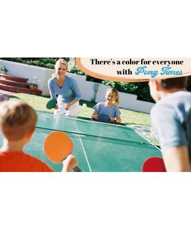 PONG TIMES Ping Paddles Set of 4 - Fun Table Tennis Rackets & Balls | 5 Star Racquets | Portable Set in Red, Blue, Green, Orange - Buy Online on SooperMarket.com