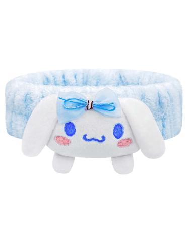 Kawaii Spa Headband for Washing Face Cute Blue Headband for Make Up Washing Party Soft Headband for Woman Girls