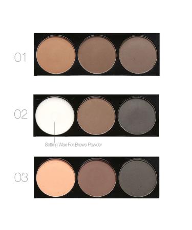 All-Day Waterproof Brow Powder - 3 Colors Eyebrow Makeup Palette with Brush | Natural Long-Lasting Eyebrow Solution - Buy Online on SooperMarket.com