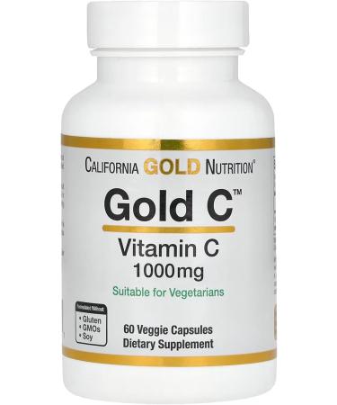 Gold C USP Grade Vitamin C Compatible With California Gold Nutrition 1 000 mg 60 Capsules + Bonus Pill Organizer Weekly Pill Organizer Mini - Buy Online on SooperMarket.com