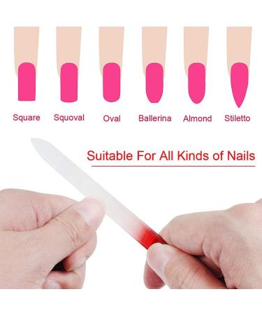 SWKJ 4 PCS Set Glass Nail Files Professional Gradient Color Crystal Nail Files with Cases Double Sided Nail Files Fingernail/Toenail Caring Tools for Home and Salon Use - Buy Online on SooperMarket.com