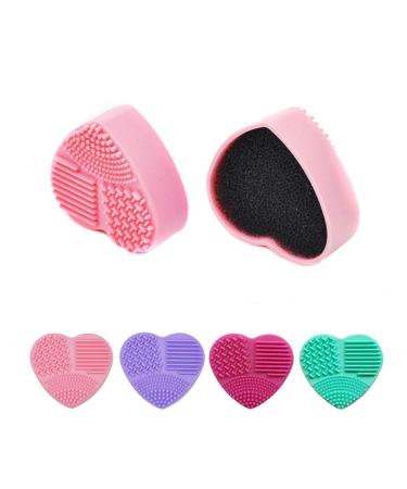Glamza Durable Makeup Brush Cleaner Cosmetic Cleaning Silicone Egg Heart Glove Tool UK