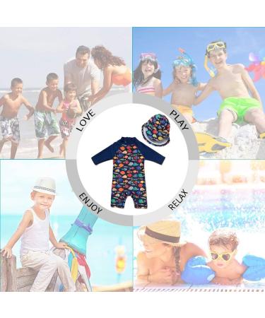 UPF 50+ Baby Girl One Piece Swimwear Suit with Sun Hat | Toddler Swimsuit | Colorful Fish Design | 18-24 Months - Buy Online on SooperMarket.com