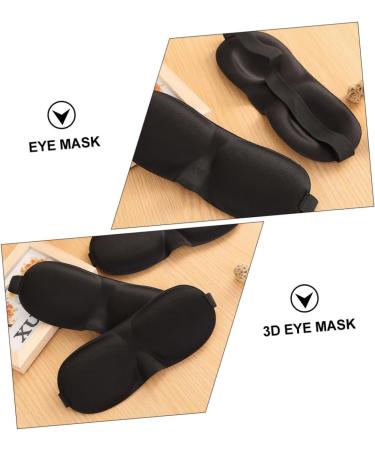 Hemoton 3D Stereo Goggles Silk Sleep Mask Set - 5Pcs Cotton Silk Pillow & Eye Masks for Night Blindfold and Deep Sleep - Black - Buy Online on SooperMarket.com