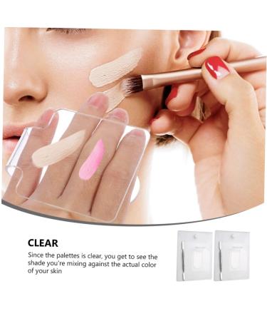 NOLITOY Acrylic Makeup Palette Set - 2pcs Handheld Mixing Trays for Blush Eyeshadow & Salon Use - Durable Stainless Steel Spatula Included - Buy Online on SooperMarket.com