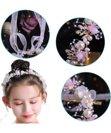 Princess Flower Headpiece Flower Girl Hair Accessories Wedding Hair Piece Pearl Wedding Headband Pearl Flower Leaf Headpieces for Princess Flower Girls and Bridesmaid - Buy Online on SooperMarket.com