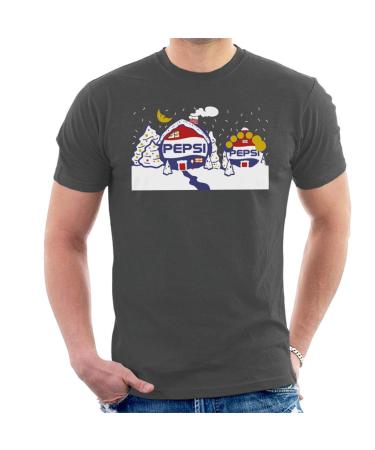 All+Every Pepsi Christmas Lodges Men's T-Shirt M Charcoal