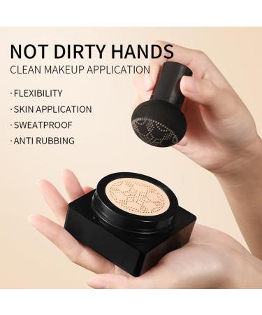 GL-Turelifes Mushroom Head CC Cream Air Cushion Foundation Water Feeling Flawless BB Cream Moisturizing Oil Control Long Lasting Lightweight & Smoothing Natural Concealer (F-02 Natural 0.53 Oz) 15 g (Pack of 1) F-02 Natural - Buy Online on SooperMarket.com