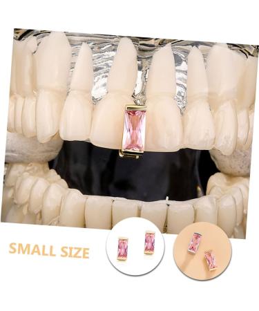 PACKOVE Hip Hop Teeth 2pcs Large Zircon Braces Bbq Fake Teeth Decor Mouth Grills Accessories Man European and American - Buy Online on SooperMarket.com