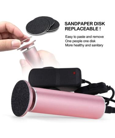 Adjustable Speed Electric Foot Callus Remover with 60 Replacement Sandpaper Discs | Powerful Pedicure Electronic Foot File for Dead Dry Hard Skin Calluses | Pink - Buy Online on SooperMarket.com