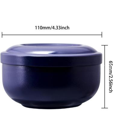 Beard Soap Cream Bowl Stainless Steel Shaving Soap Bowl with Lid Washable Multi Functional Trimming Foaming Soap Bowl Blue for Men Easy to Lather Wet Shave - Buy Online on SooperMarket.com