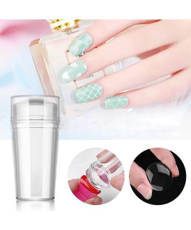 Buy Cacacook Nail Stamp Transparent Silicone Nail Art Stamper with Lid & Scraper for DIY Nail Decor Pink International Shipping Available! - Buy Online on SooperMarket.com