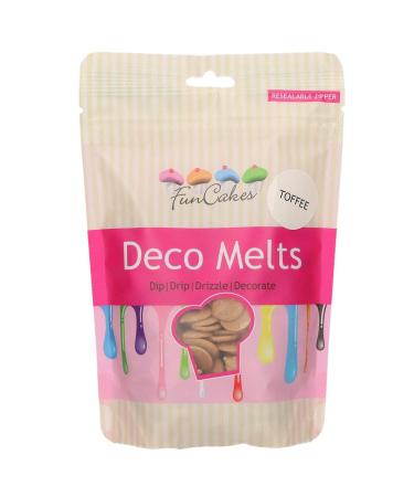 FunCakes Deco Melts Toffee Flavour - Melt in Microwave Pour in Every Shape Make Candy Drip Cakes Lollipops and Decorate Cakes Cookies and Cupcakes. AZO Free. 250 g