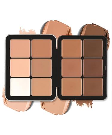 Professional Color Correcting Concealer Cream 12 Color Concealer Foundation Palette Long-Wearing Full Coverage Makeup and Corrector for Under Eye Dark Circles Acne & Blemishes Reduces Redness