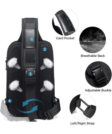 BANGE Waterproof Men's Chest Bag Crossbody Sling Backpack - Black (3 Pockets) - Buy Online on SooperMarket.com