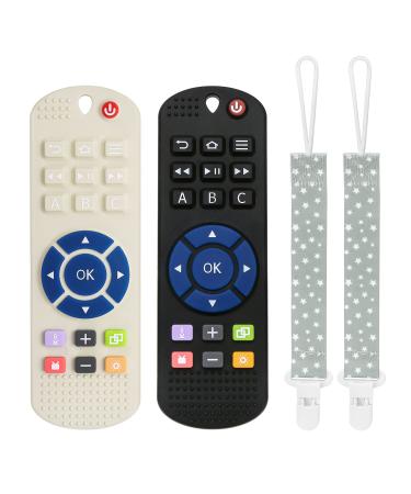 Bathing toys for 3 months baby silicone remote -controlled bite toys dental aid toys for babies remote control bite rings made of silicone with soothes babies wound gums New Black & White