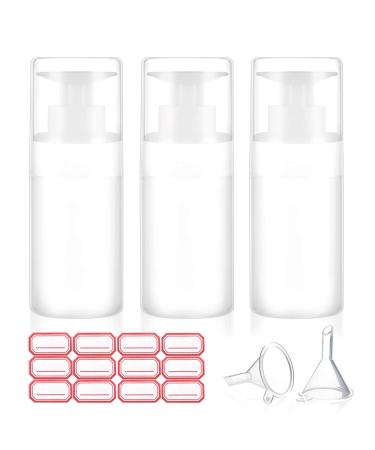 Acetone Pump Dispenser Push Down Pump Dispenser Alcohol Dispenser Bottle 3 Packs 100ml One-Touch Pump Bottle For Alcohol Acetone Nail Polish remover & Makeup Remover Toner ect by Jiulory