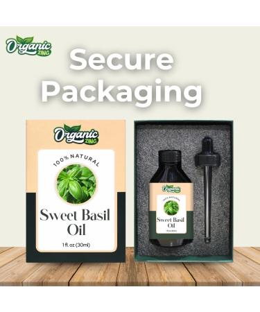 Organic Zing Sweet Basil (Ocimum basilicum) Oil Pure & Natural for Skin Face Hair Care Aromatherapy Diffuser Conditioner - 30ml/1.01fl oz - Buy Online on SooperMarket.com