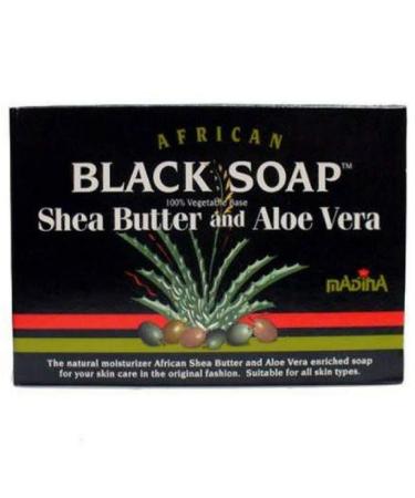 Madina African Black Soap Shea Butter and Aloe Vera 3.5 oz