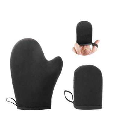 Self-Tanning Glove Self-Tanning Applicator Face and Body 2 Pieces Self-Tanning Glove Self-Tanning Glove Double-Sided Self-Tanning Glove for Sea Beach Men Women Black