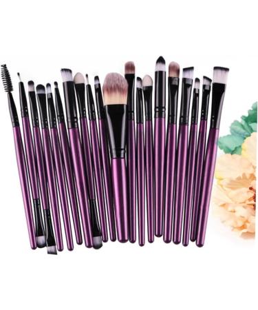 Angoily 20pc Makeup Purple Kit Make-up Tube Shadow Black Eye Toiletry Brush Tool Cosmetic Making Rod - Buy Online on SooperMarket.com