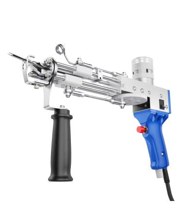 Kacsoo Cut Pile Tufting Gun  Electric Rug Tufting Gun Handheld Knitting Rug Gun(Blue Cut Pile) Gift for DIY  with 5-40 Stitches/Sec 100V-240V