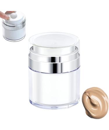 50ML Round Airless Cream Pump Containers Refillable Empty Cream Dispenser Jars Plastic Cream for Lip Balm Sample