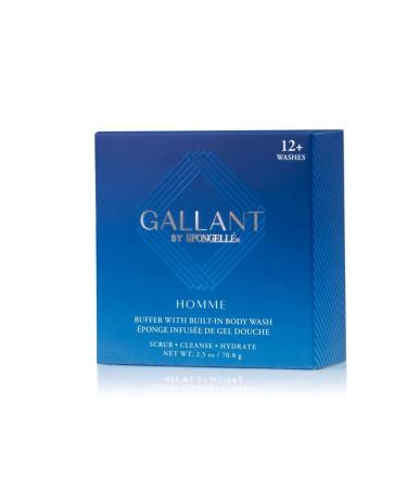 SPONGELL Men's Homme Collection Body Wash Infused Mini Buffer Gallant - Blue
