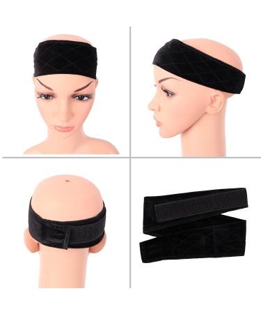 MapofBeauty 2 Pack Adjustable Velvet Wig Grip Headbands - No Slip & Flexible (Black) - Buy Online on SooperMarket.com