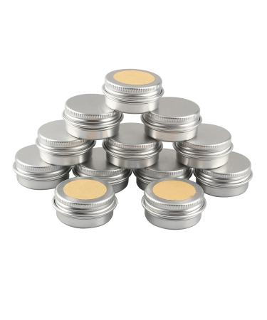 Basic packing 24 pieces 10ml of silver empty round aluminum can with screw cap aluminum dose Aluminum screw boxes cream can with candle doses cosmetic cans tin cans with 24 pieces 25mm sticker