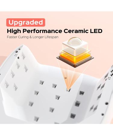 BOLASEN 60W LED Nail Lamp - Professional Gel Nail Dryer with Ceramic Tech No UV Damage Quick Drying Atmosphere Light & Metal Base - Buy Online on SooperMarket.com