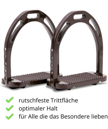 Buy Extra Light Aluminum Amka Stirrup with Rhinestones - Wide Tread Dark Brown & Light Brown Options - International Shipping Available - Buy Online on SooperMarket.com