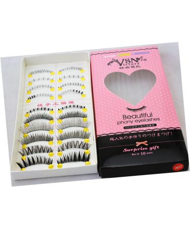 minkissy 10 Pairs Cross Eyelashes Fake Lashes Natural Eyelashes False Eyelash Fake Eyelash Nude Makeup - Buy Online on SooperMarket.com