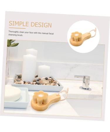 Gogogmee Facial Wash Brush with Wooden Handle Face Cleansing Brush Facial Exfoliator Exfoliating Face Scrubber Skin Care Tools Face Exfoliator Brush Face Brush Face Wash Brush - Buy Online on SooperMarket.com