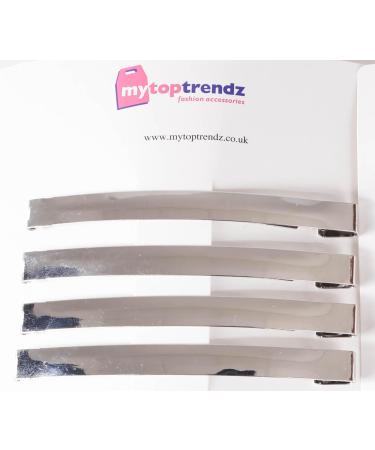 Mytoptrendz 4 PCS 3.5" 9cm Long Slim French Style Metal Hair Clips Slide Barrettes No Slip Hair Pins Hair Girls Women Thick Accessories for Women and Girls (Silver) 9cm Silver - Buy Online on SooperMarket.com