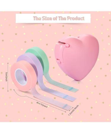 Breathable Non-Woven Fabric Eyelash Extension Tape 0.5 Inch Wide - 10 Yards Long | Heart-Shaped Dispenser Cutter | Pink, Purple, Green | - Buy Online on SooperMarket.com