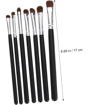 Healeved 7pcs Eyeshadow Daily Use Makeup Brush Horse Hair Concealer Brush Wood Black Lip Brush - Buy Online on SooperMarket.com