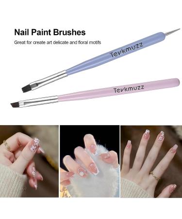 Tevkmuzz 6 PCS Nail Art Brushes Set - Nail Extension Gel, Dotting Pen, Liner Brush - Ideal for Gel Polish & Nail Design - Buy Online on SooperMarket.com