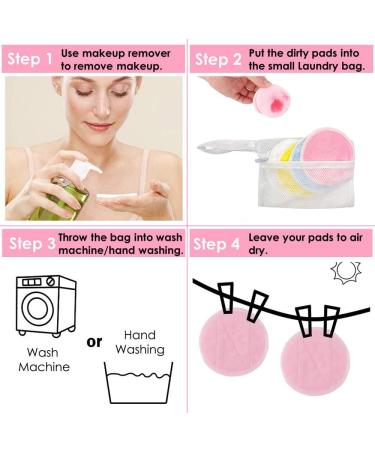 Reusable Makeup Remover Pads Washable Cotton Pad with Laundry Bag Washable Facial Cleansing Soft Nursing Pad for Eye Makeup Remove Face Wipe (8pcs+1bag) - Buy Online on SooperMarket.com