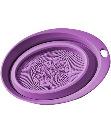 ZORQ Makeup Brush Cleaner Mat Cosmetic Makeup Brush Cleaner Bowl Portable Cosmetic Make Up Brush Cleaning Scrubber for Makeup Eggs Brushes Purple - Buy Online on SooperMarket.com
