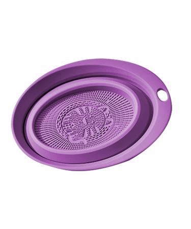 Vigcebit Makeup Brush Cleaner Mat Brush Scrubber Pad for Makeup Cosmetic | Silicone Cleaning Bowl Makeup Brush Cleaner Washing Tools for Makeup Eggs Purple