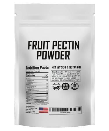 Fruit Pectin Powder for Jams and Jellies. Natural, Vegan and NON-GMO. Premium Bulk Powder. 350 Grams (12.35 oz) Value Size Bag.