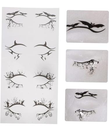 HAPINARY 8 Pairs Halloween Eyeliner Stickers Tool Stickers Face Stickers Eye Makeup Sticker Pvc Black - Buy Online on SooperMarket.com